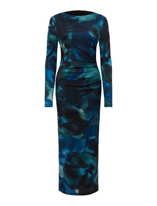 Loretta Ruched Jersey Midi Dress