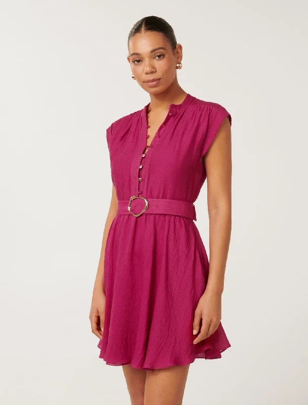 Lucille Textured Belted Midi Dress