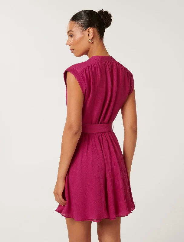 Lucille Textured Belted Midi Dress