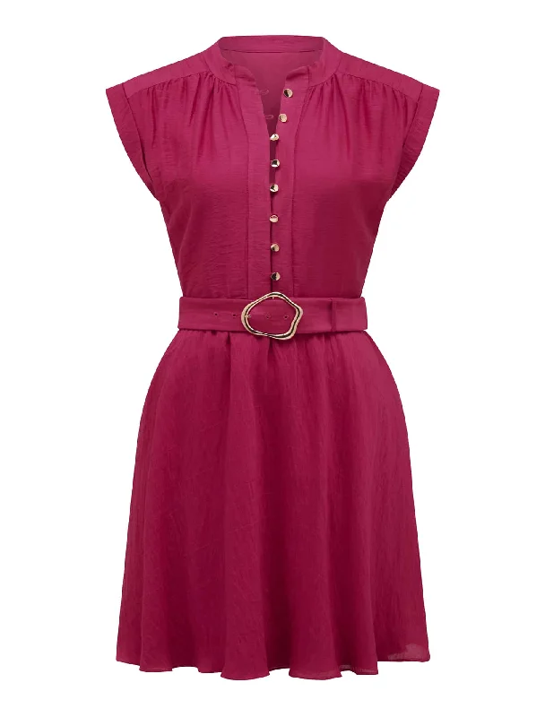 Lucille Textured Belted Midi Dress