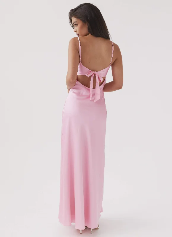 Flora Satin Maxi Dress - Candy