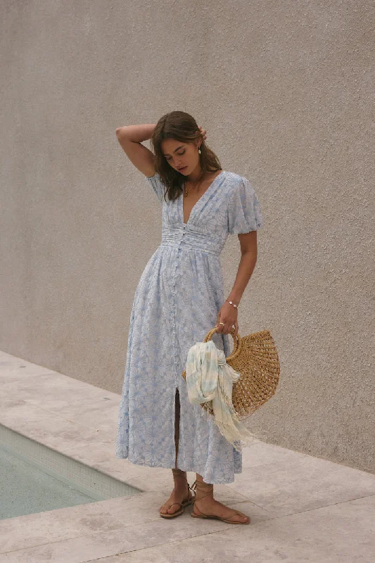 Floral Dreams Maxi Dress Blue