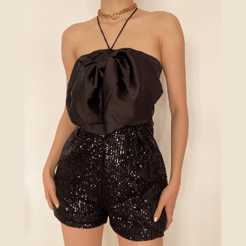 BerryBetty - Halter A line glitter romper