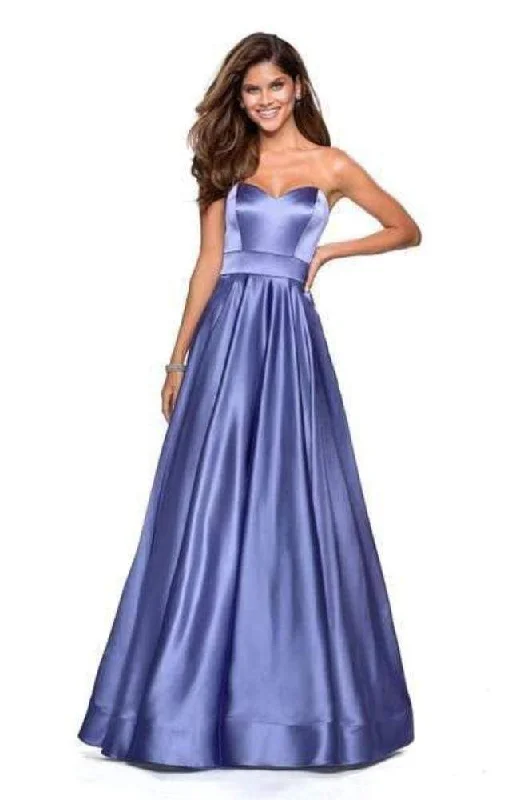 La Femme - 27506 Strapless Sweetheart Metallic Empire Gown