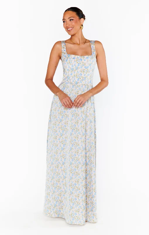 Nina Maxi Dress ~ Charming Rose Luxe Satin