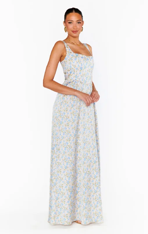 Nina Maxi Dress ~ Charming Rose Luxe Satin