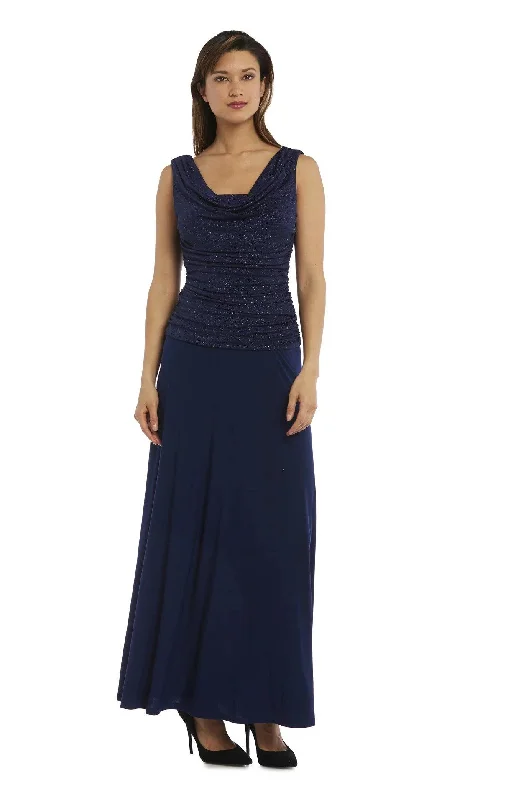 R&M Richards 3629 Long Formal Cowl Neck Dress