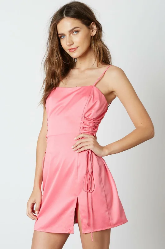 Sultry Mood Pink Satin Mini Dress