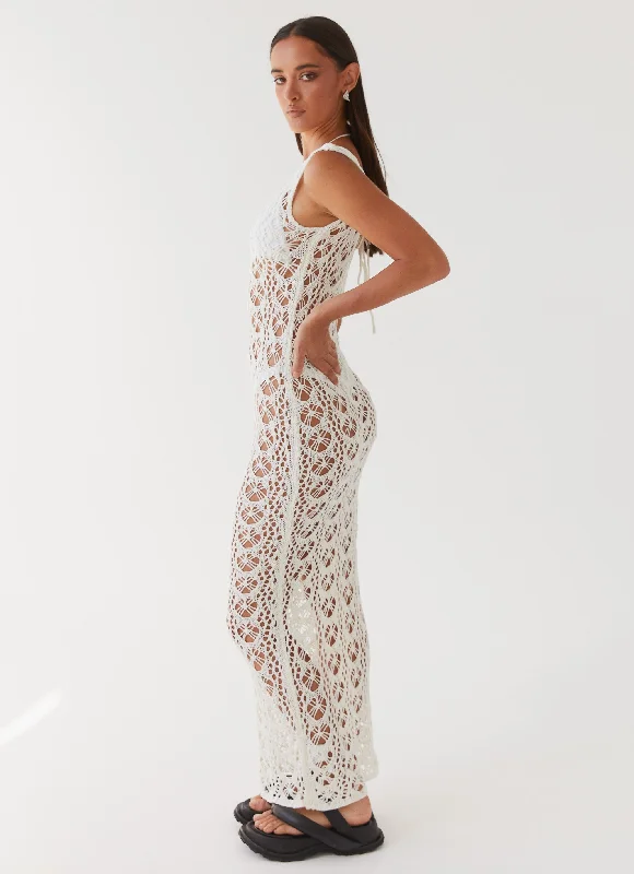 Tarlisa Crochet Maxi Dress - Cream