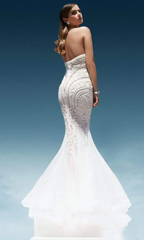 Terani Couture - Pearl Crusted Sweetheart Mermaid Gown 1611GL0463A