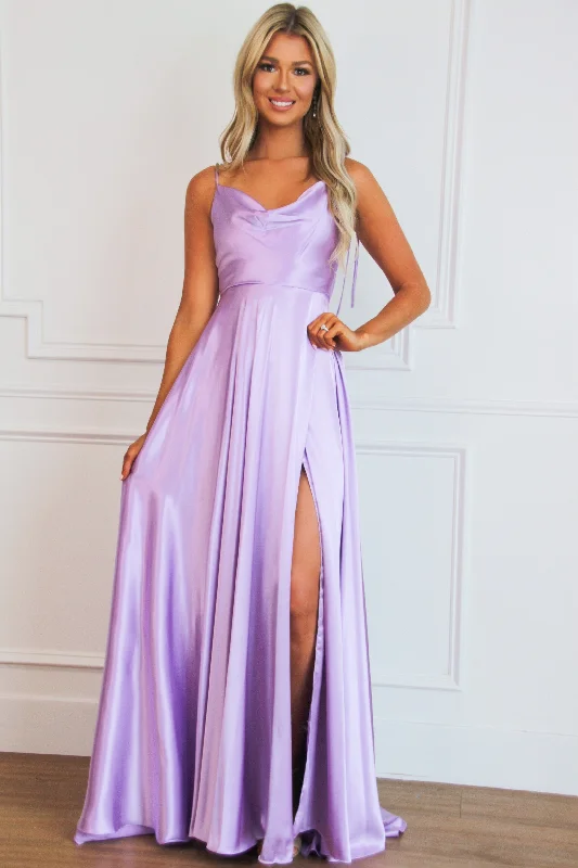 Tonight's the Night Satin Formal Dress: Lavender