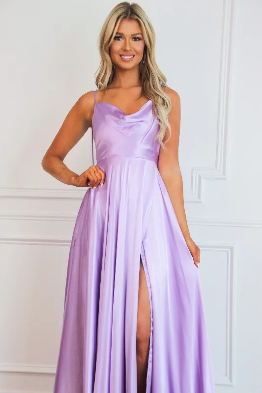 Tonight's the Night Satin Formal Dress: Lavender