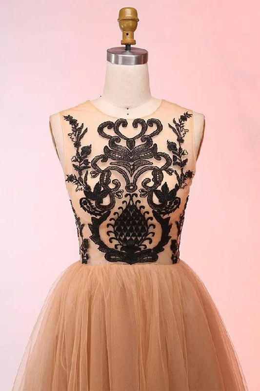 Vintage Short Tulle Appliques Homecoming Dress Short Prom Dress PD298