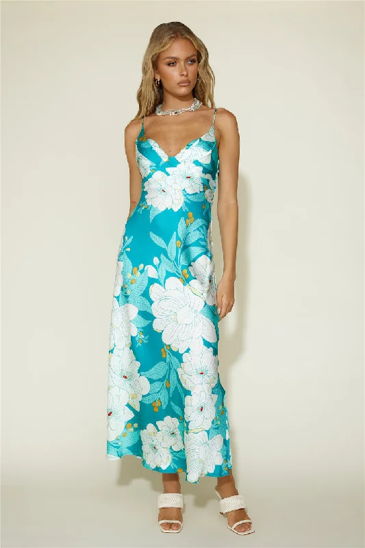 Disappear in the Clouds Maxi Dress Blue