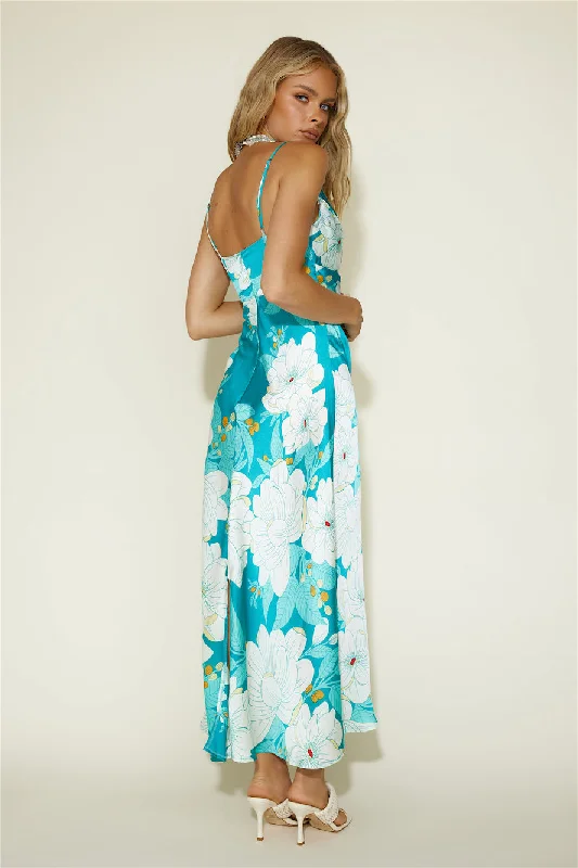 Disappear in the Clouds Maxi Dress Blue