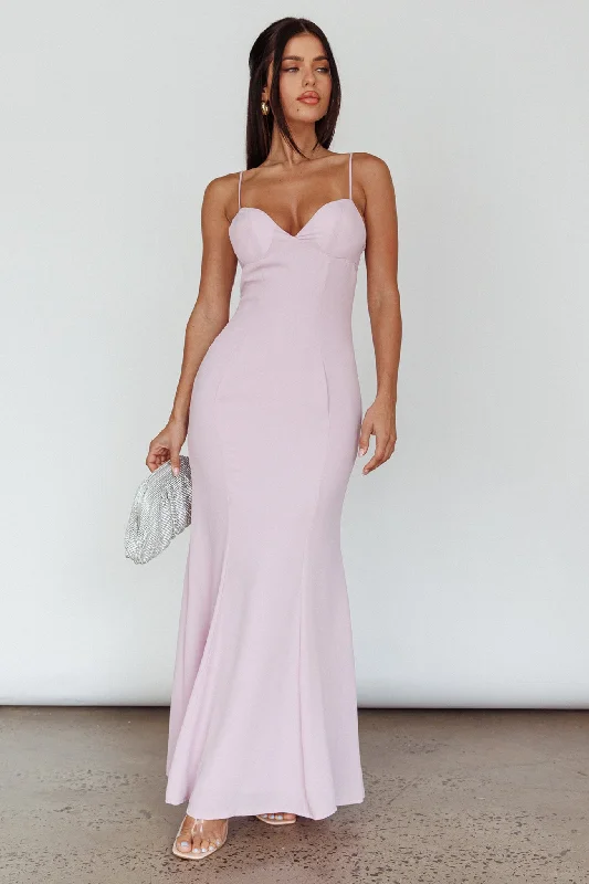 Dreaming Of Paris Bodycon Mermaid Maxi Dress Lilac