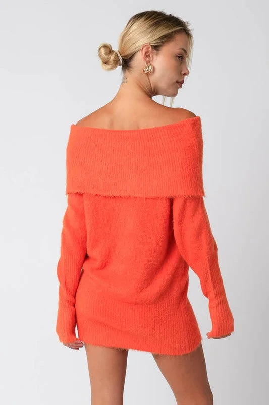 Foldover Sweater Dress