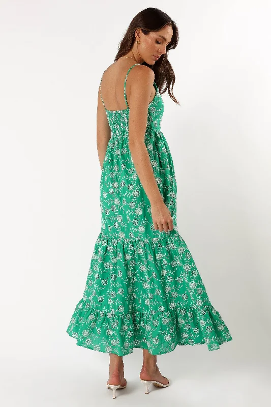 Jenson Maxi Dress - Green Eyelet