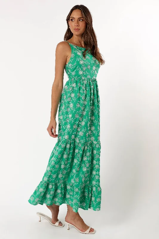 Jenson Maxi Dress - Green Eyelet