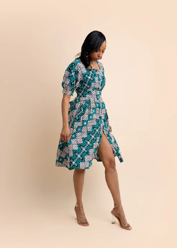 Kikeh African Print Midi Dress