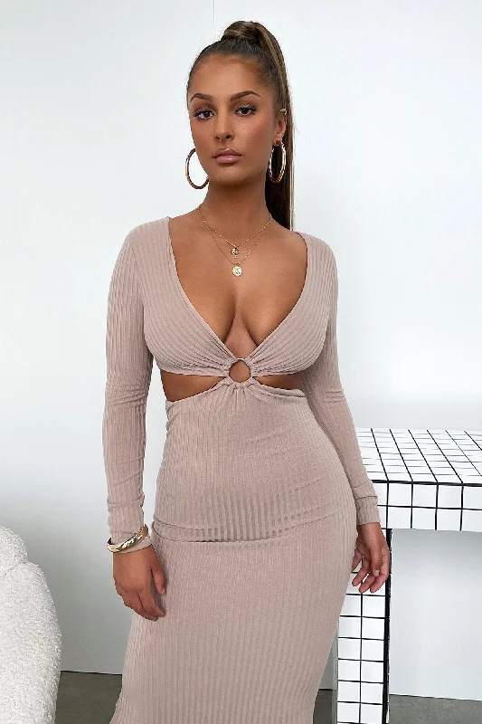 Laska Midi Dress - Tan