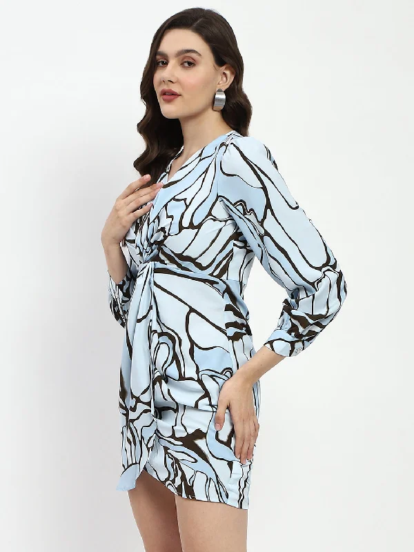 Madame Butterfly Print Wrap Style Dress