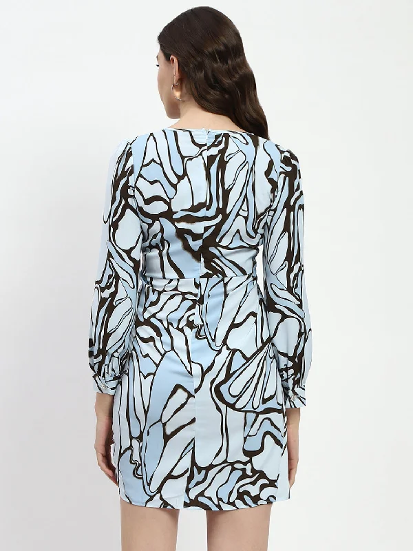 Madame Butterfly Print Wrap Style Dress