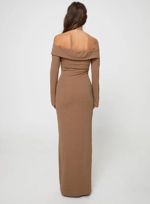 Maida Maxi Dress Light Brown