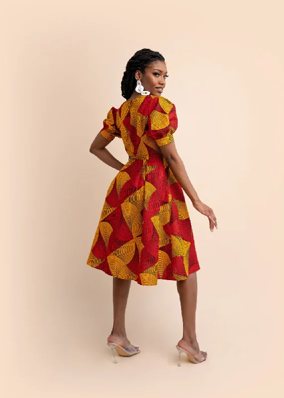 Marina African Print Midi Dress