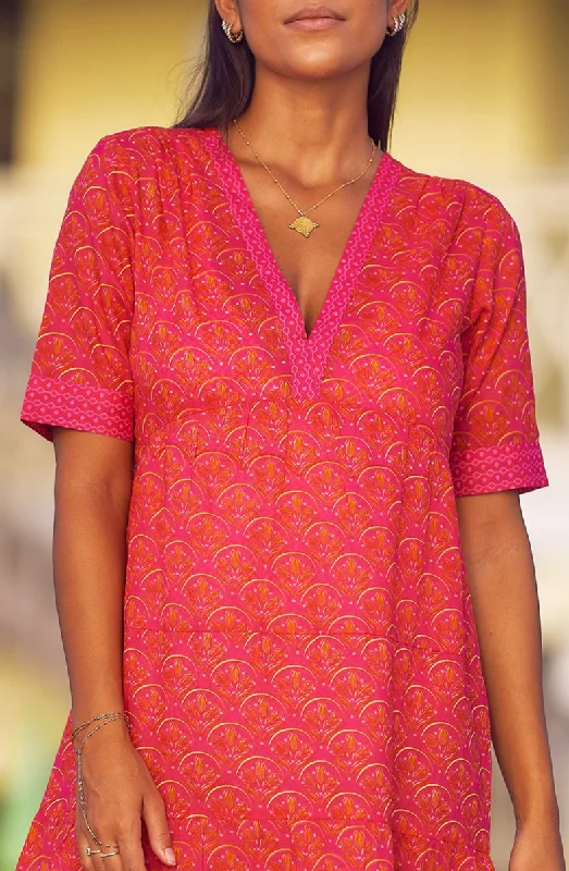 Santorini Kaftan | Clover Pink/Orange