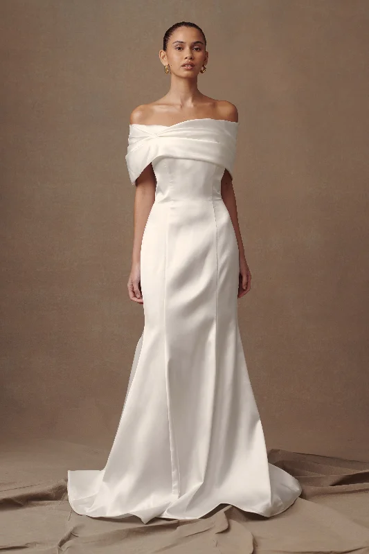 Saosire Satin Wedding Gown - White