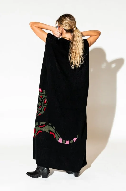 Big Reputation Oversized Knit Maxi Dress in Snake