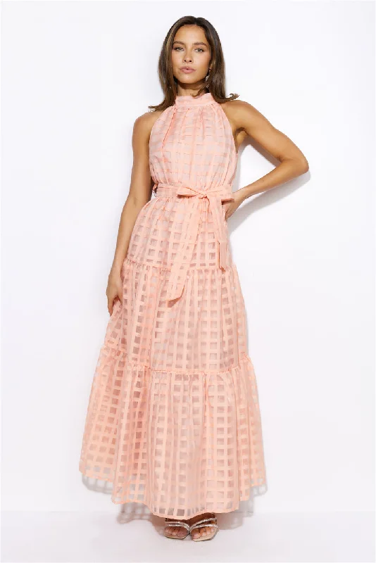 Summertime Picnic Maxi Dress Peach