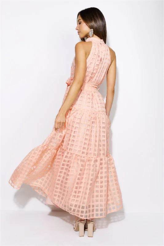 Summertime Picnic Maxi Dress Peach