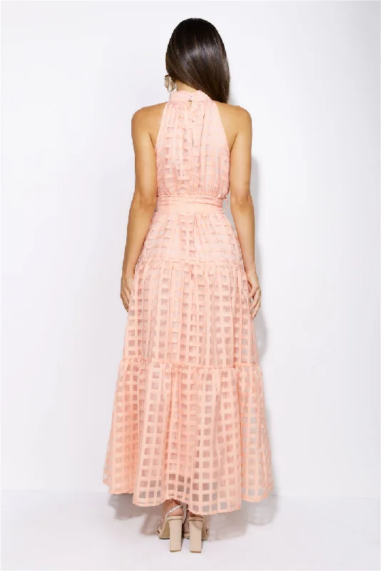 Summertime Picnic Maxi Dress Peach