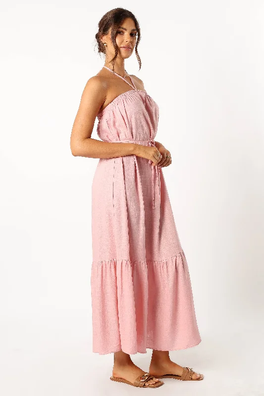 View Halterneck Maxi Dress - Pink