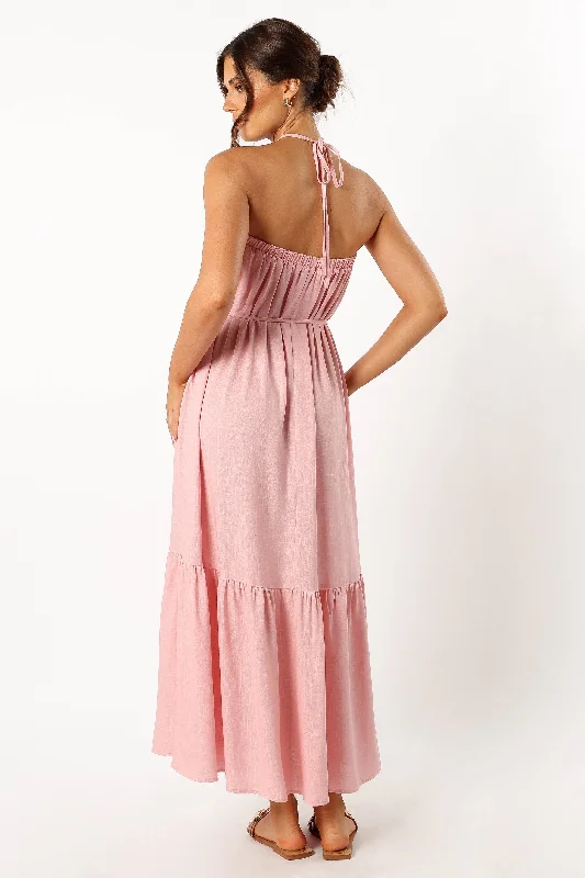 View Halterneck Maxi Dress - Pink