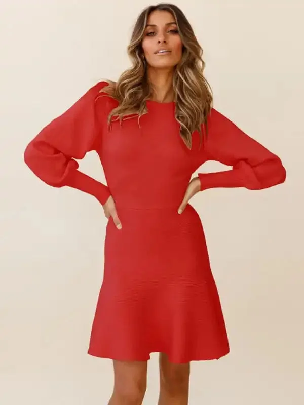 Women’s slim and thin temperament bottoming Sweater Dress