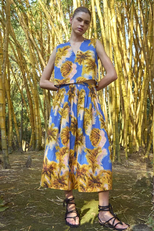 Fallon Skirt in Tropical Palm