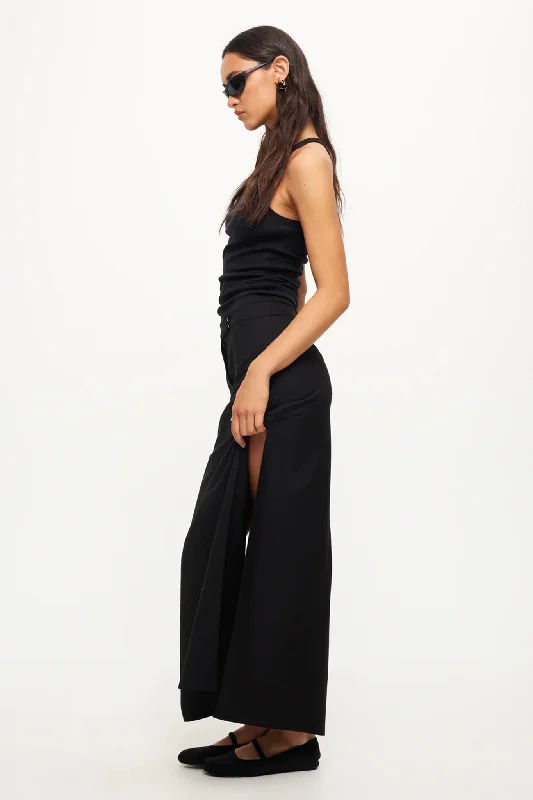 LIONESS Minimalist Maxi Skirt Onyx