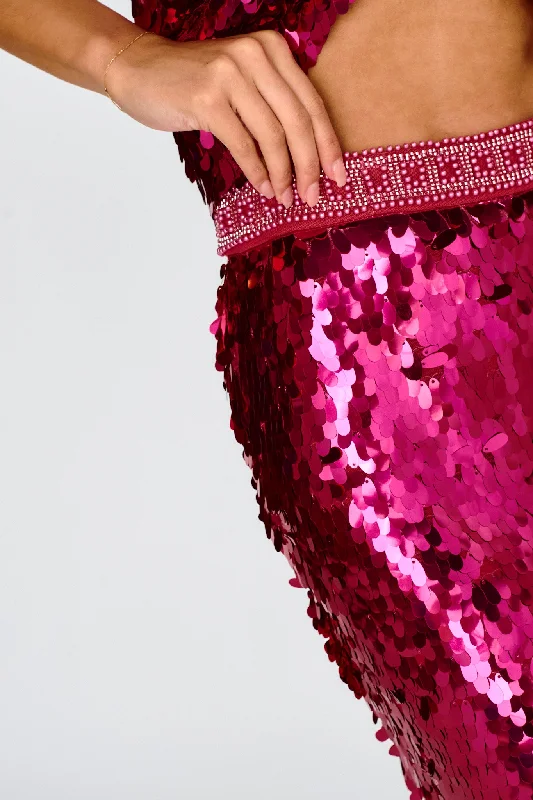 She's So LA Sequin Mini Skirt Hot Pink