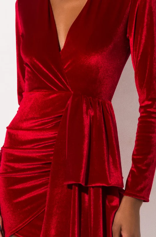 SEXY VELVET DRESSY MINI RED