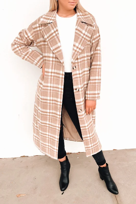 Your Shopping Spree Starts Here!Aiden Coat Tan Check
