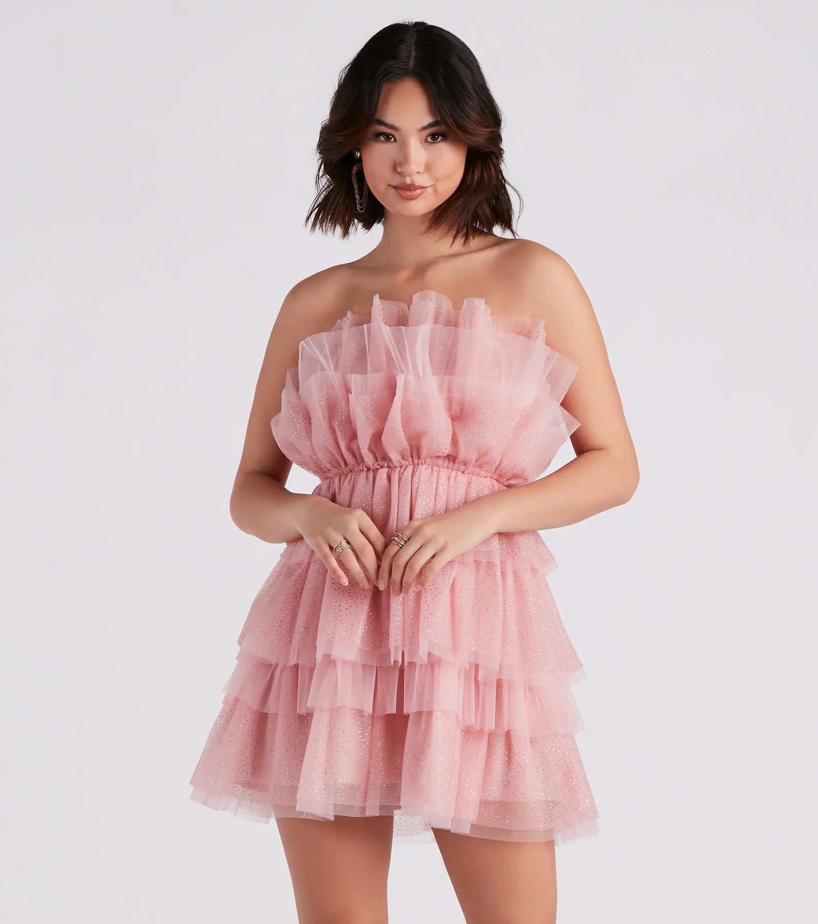 Snag the Best Prices Now!Alisa Glitter Tulle Short Party Dress