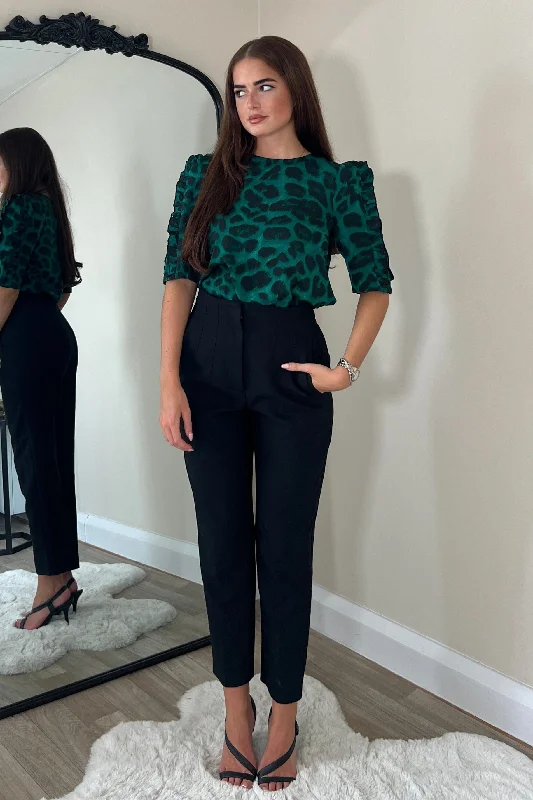 Massive Price Cuts!Asher Green Animal Frill Sleeve Top