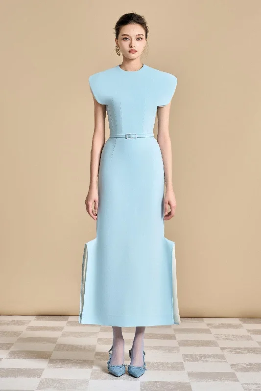 Unlock Huge Savings Now!Aster Sheath Cap Sleeved Polyester Ankle Length Dress