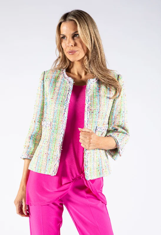 Your Shopping Wish, Our Discount Command!Colourful Tweed Jacket