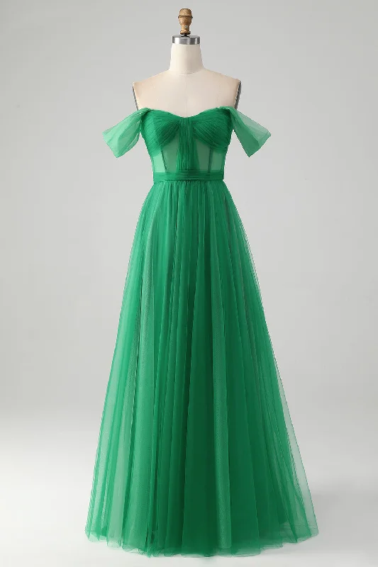 Exclusive Offers You’ll Love!Dark Green A Line Off The Shoulder Corset Long Prom Dress Exclusive Offers You’ll Love!Dark Green A Line Off The Shoulder Corset Long Prom Dress