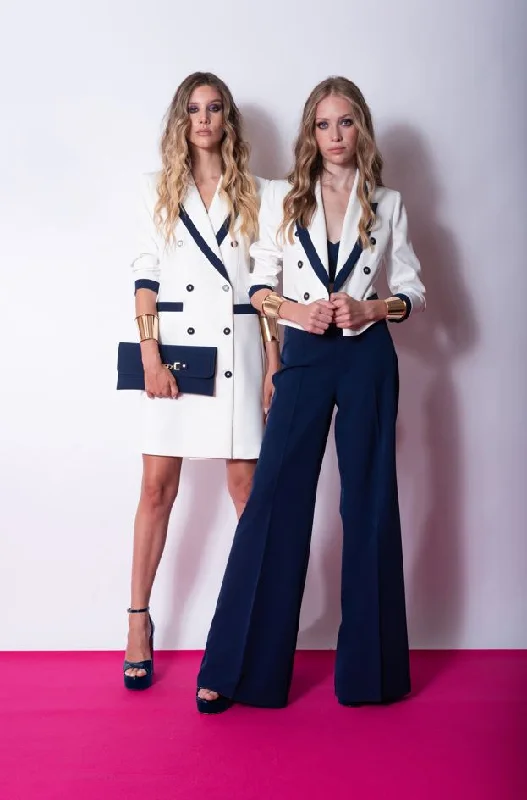 Best Offers of the Month!EDAS Tenore Spencer Cropped Short Blue White Jacket