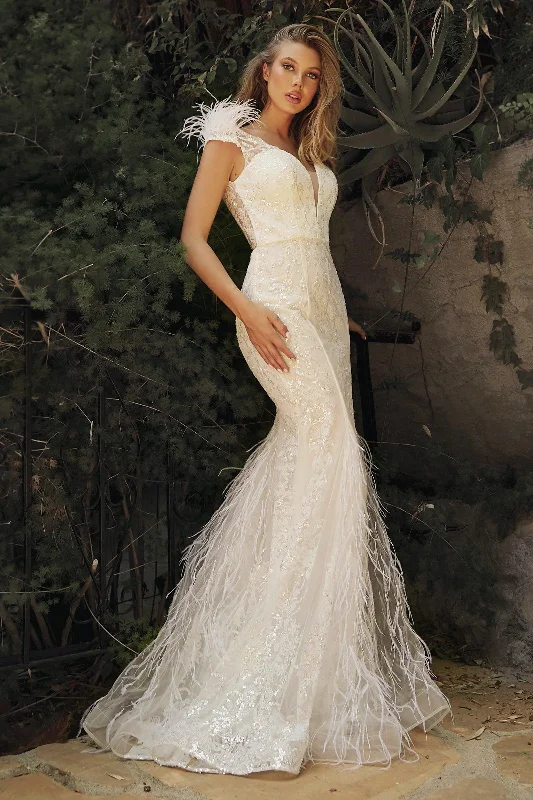 Shop Early, Save Big!Cinderella Divine C57W Embellished Mermaid Feather Bridal Gown Shop Early, Save Big!Cinderella Divine C57W Embellished Mermaid Feather Bridal Gown